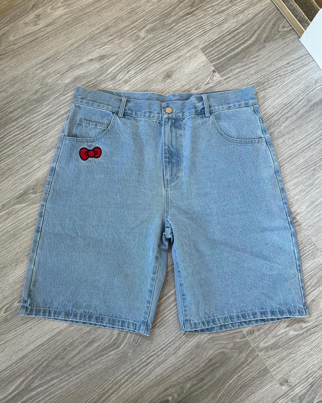 DENIM EMBROIDERY UNISEX JORTS