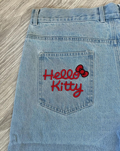 DENIM EMBROIDERY UNISEX JORTS