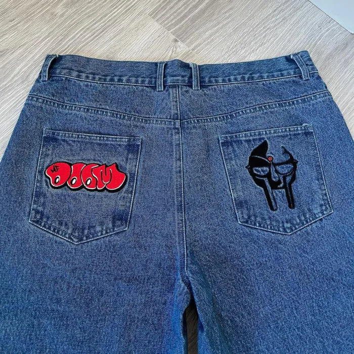 DENIM EMBROIDERY UNISEX JORTS