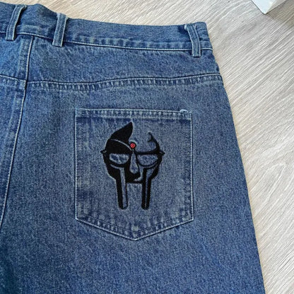 DENIM EMBROIDERY UNISEX JORTS