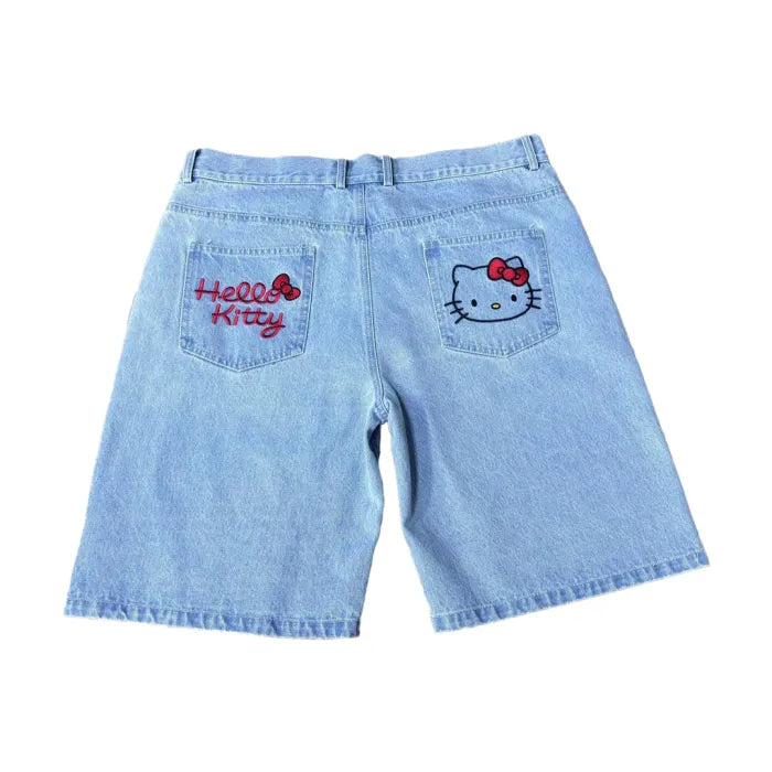 DENIM EMBROIDERY UNISEX JORTS